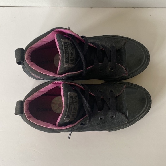 Converse black and pink youth girls size 3 - Picture 7 of 10